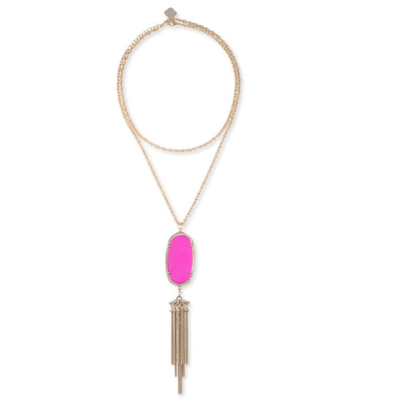 Kendra Scott Womens Rayne Necklace Magenta Gold, New with tags and pouch - Picture 5 of 12
